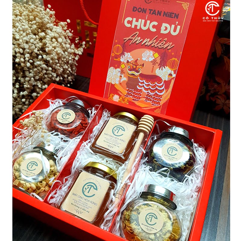 Set Qua Tang Tet 2023 Mat Ong Rung Kem Tra Hat Dinh Duong Thien Nhien Sweet Gift 03 Quà tết 2024